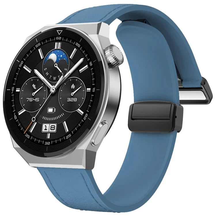 For Huawei Watch 4 / 4 Pro / GT 4 46mm Watch Strap 22mm Magnetic Leather Coated Silicone Band