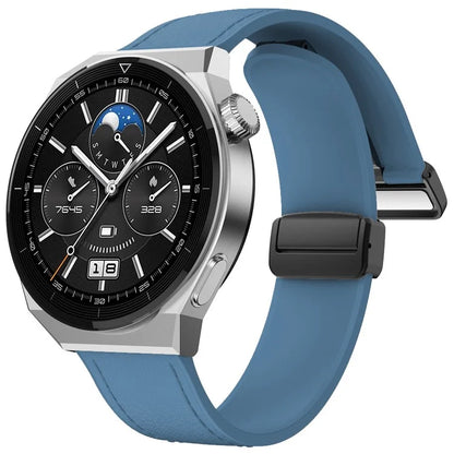 For Huawei Watch 4 / 4 Pro / GT 4 46mm Watch Strap 22mm Magnetic Leather Coated Silicone Band