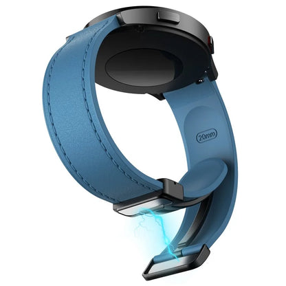For Huawei Watch 4 / 4 Pro / GT 4 46mm Watch Strap 22mm Magnetic Leather Coated Silicone Band