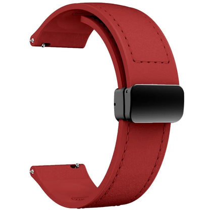 For Huawei Watch 4 / 4 Pro / GT 4 46mm Watch Strap 22mm Magnetic Leather Coated Silicone Band