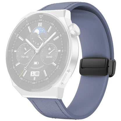 For Huawei Watch 4 / 4 Pro / GT 4 46mm Watch Strap 22mm Magnetic Leather Coated Silicone Band Purple