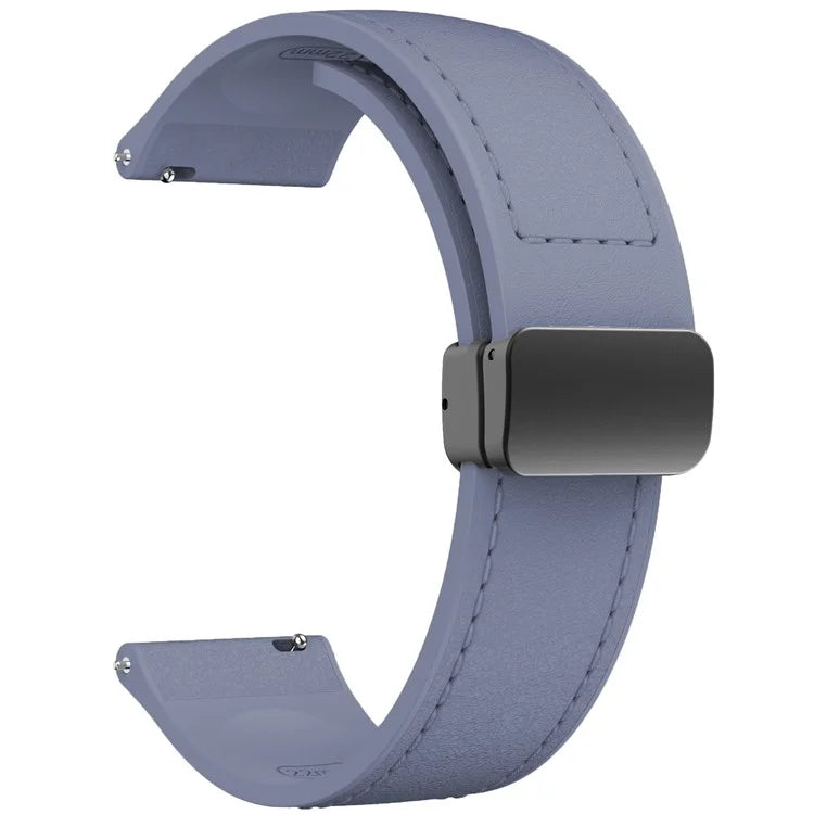 For Huawei Watch 4 / 4 Pro / GT 4 46mm Watch Strap 22mm Magnetic Leather Coated Silicone Band Purple