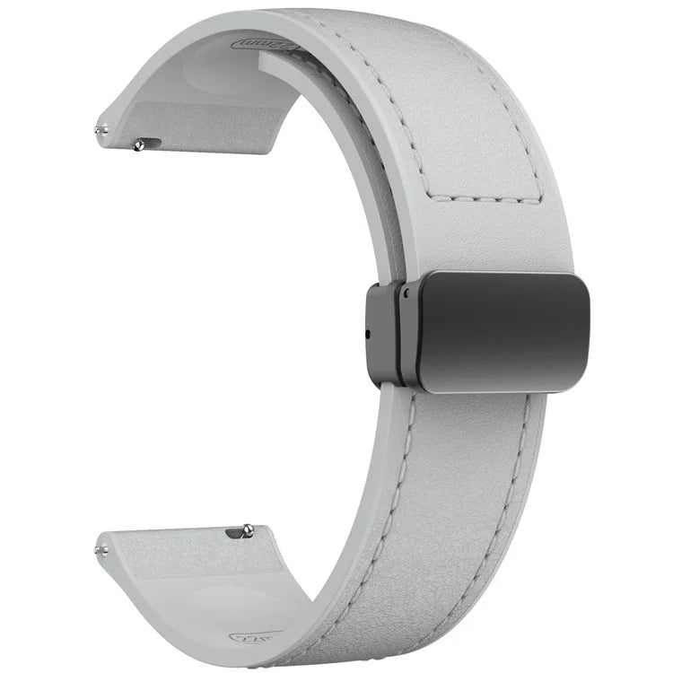 For Huawei Watch 4 / 4 Pro / GT 4 46mm Watch Strap 22mm Magnetic Leather Coated Silicone Band