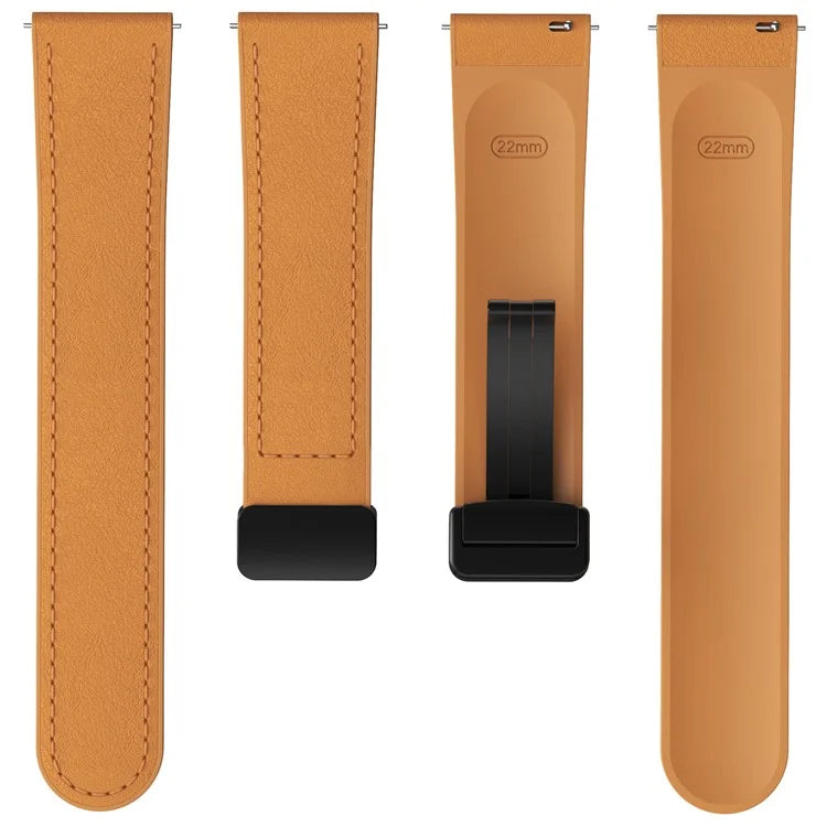 For Huawei Watch 4 / 4 Pro / GT 4 46mm Watch Strap 22mm Magnetic Leather Coated Silicone Band