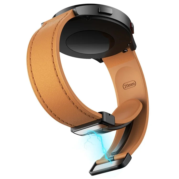 For Huawei Watch 4 / 4 Pro / GT 4 46mm Watch Strap 22mm Magnetic Leather Coated Silicone Band