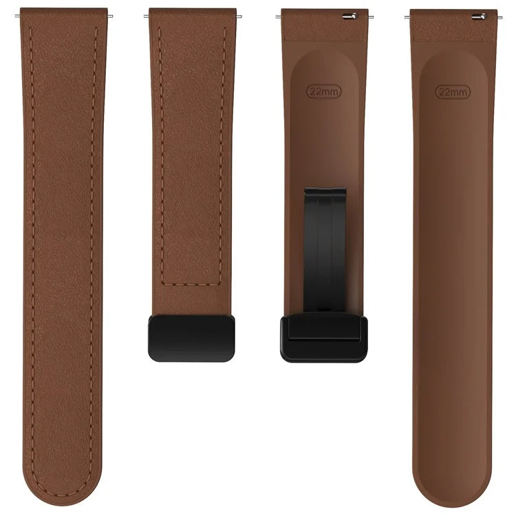 For Huawei Watch 4 / 4 Pro / GT 4 46mm Watch Strap 22mm Magnetic Leather Coated Silicone Band