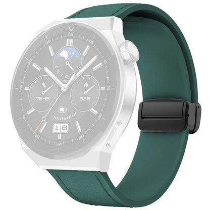 For Huawei Watch 4 / 4 Pro / GT 4 46mm Watch Strap 22mm Magnetic Leather Coated Silicone Band