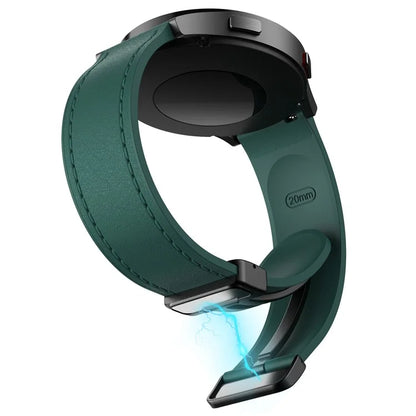 For Huawei Watch 4 / 4 Pro / GT 4 46mm Watch Strap 22mm Magnetic Leather Coated Silicone Band