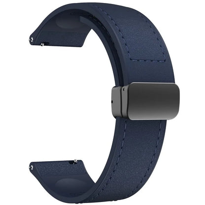 For Huawei Watch 4 / 4 Pro / GT 4 46mm Watch Strap 22mm Magnetic Leather Coated Silicone Band