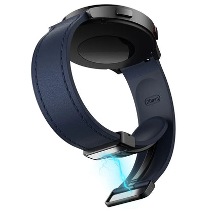 For Huawei Watch 4 / 4 Pro / GT 4 46mm Watch Strap 22mm Magnetic Leather Coated Silicone Band