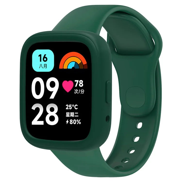 For Xiaomi Redmi Watch 3 Active Silicone Strap Replacement Wrist Band with Watch Case