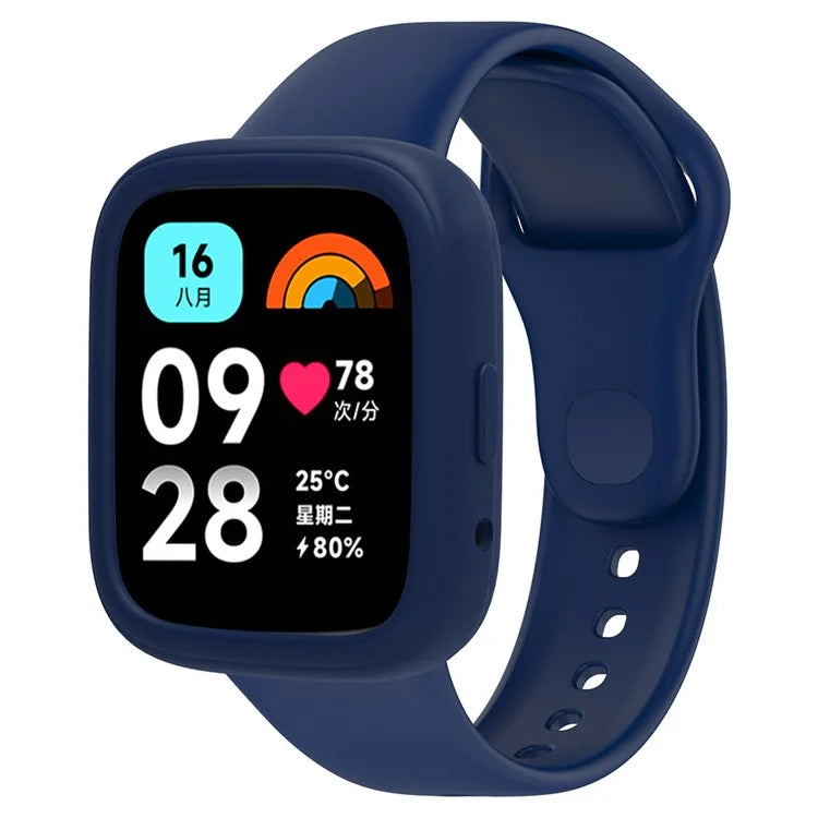 For Xiaomi Redmi Watch 3 Active Silicone Strap Replacement Wrist Band with Watch Case