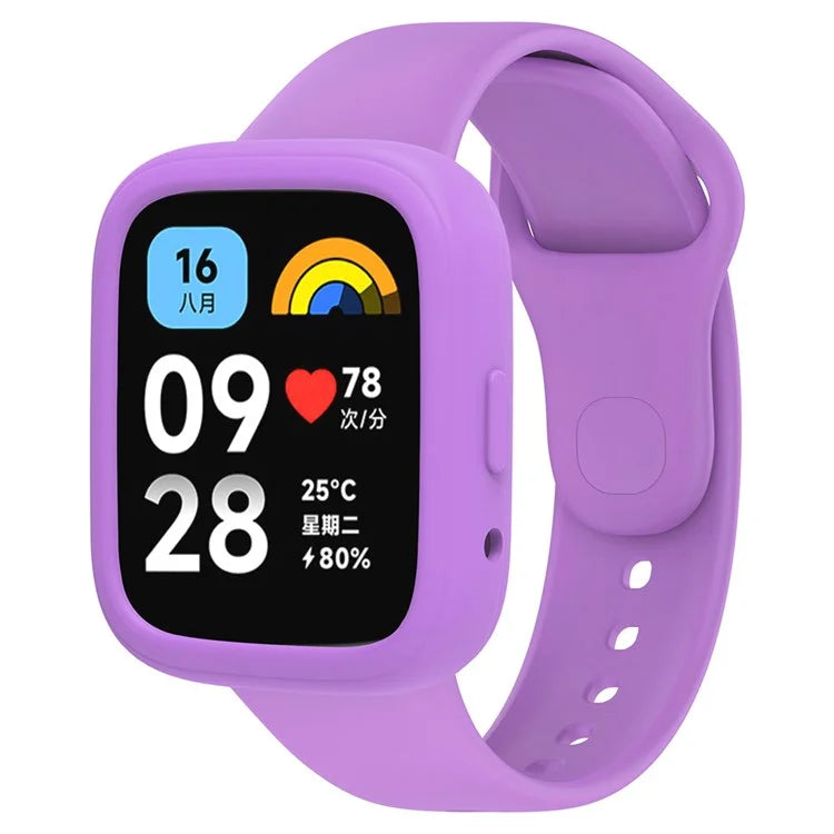 For Xiaomi Redmi Watch 3 Active Silicone Strap Replacement Wrist Band with Watch Case