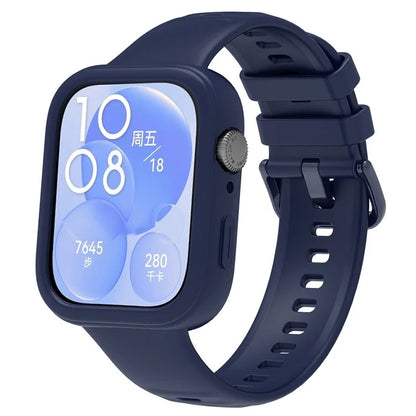 For Huawei Watch Fit 3 Silicone Band Wrist Strap with Watch Case