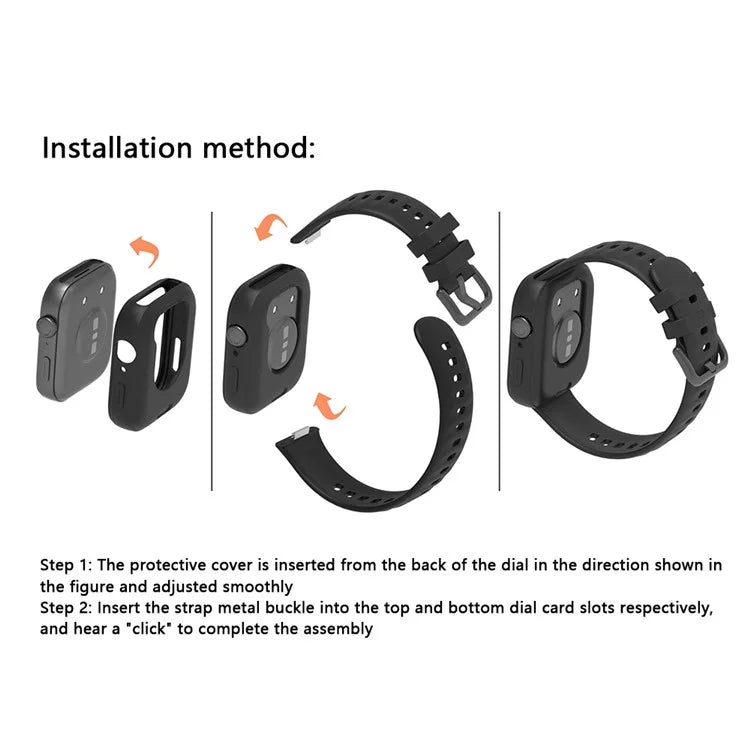 For Huawei Watch Fit 3 Silicone Band Wrist Strap with Watch Case