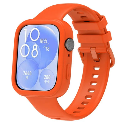 For Huawei Watch Fit 3 Silicone Band Wrist Strap with Watch Case