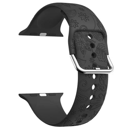 Pattern Imprinted Strap for Apple Watch Series 9 8 7 41mm / 6 5 4 SE (2023) SE (2022) SE 40mm / 3 2 1 38mm Silicone Watch Band