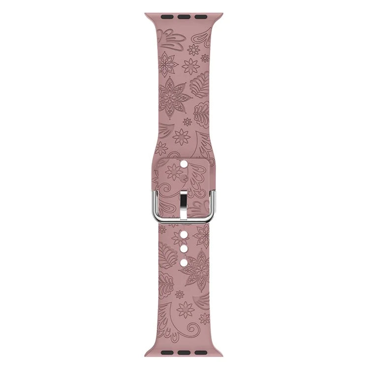 Pattern Imprinted Strap for Apple Watch Series 9 8 7 41mm / 6 5 4 SE (2023) SE (2022) SE 40mm / 3 2 1 38mm Silicone Watch Band