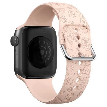 For Apple Watch Ultra 2 Ultra 49mm / 9 8 7 45mm / 6 5 4 SE (2022) SE (2023) SE 44mm / 3 2 1 42mm Pattern Imprinted Silicone Strap