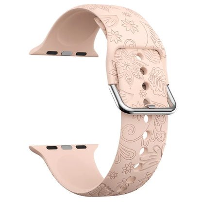 For Apple Watch Ultra 2 Ultra 49mm / 9 8 7 45mm / 6 5 4 SE (2022) SE (2023) SE 44mm / 3 2 1 42mm Pattern Imprinted Silicone Strap