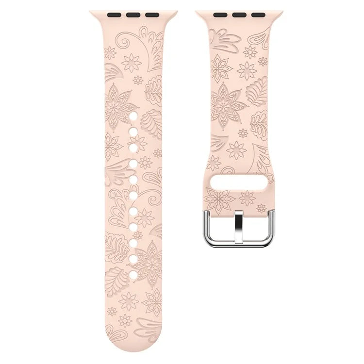 For Apple Watch Ultra 2 Ultra 49mm / 9 8 7 45mm / 6 5 4 SE (2022) SE (2023) SE 44mm / 3 2 1 42mm Pattern Imprinted Silicone Strap