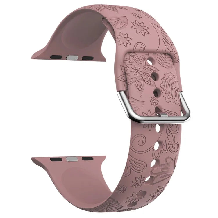 For Apple Watch Ultra 2 Ultra 49mm / 9 8 7 45mm / 6 5 4 SE (2022) SE (2023) SE 44mm / 3 2 1 42mm Pattern Imprinted Silicone Strap