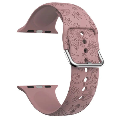 For Apple Watch Ultra 2 Ultra 49mm / 9 8 7 45mm / 6 5 4 SE (2022) SE (2023) SE 44mm / 3 2 1 42mm Pattern Imprinted Silicone Strap