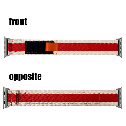 For Apple Watch Series 9 8 7 41mm / 6 5 4 SE (2023) SE (2022) SE 40mm / 3 2 1 38mm Contrast Color Canvas Band Adjustable Watch Strap