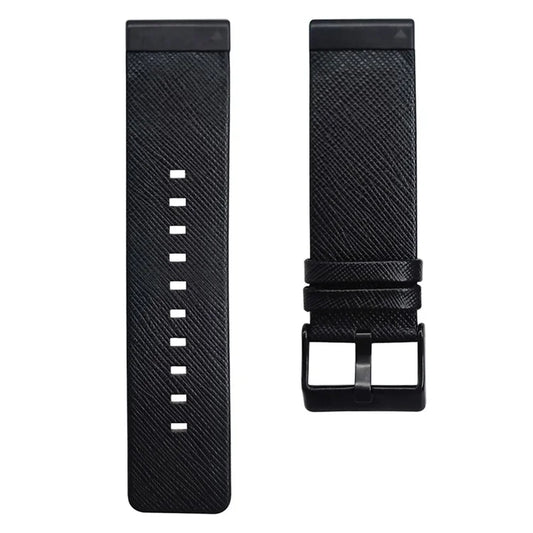 For Garmin Fenix 7 Pro / 7 / 6 / 5 Leather Wrist Band Adjustable Watch Strap with Metal Pin Buckle