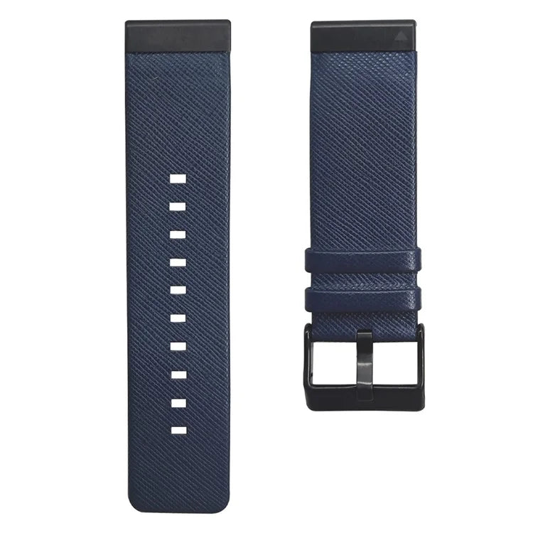 For Garmin Fenix 7 Pro / 7 / 6 / 5 Leather Wrist Band Adjustable Watch Strap with Metal Pin Buckle