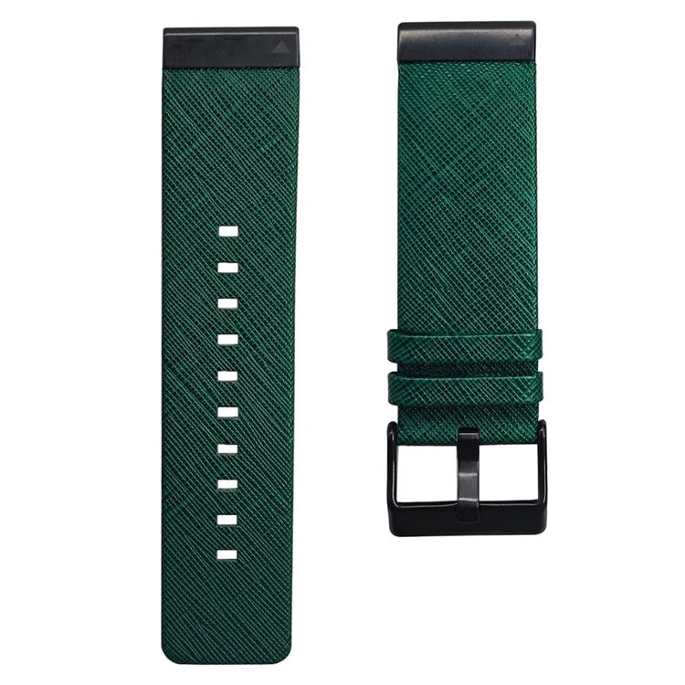 For Garmin Fenix 7 Pro / 7 / 6 / 5 Leather Wrist Band Adjustable Watch Strap with Metal Pin Buckle