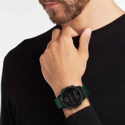For Garmin Fenix 7 Pro / 7 / 6 / 5 Leather Wrist Band Adjustable Watch Strap with Metal Pin Buckle