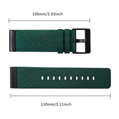 For Garmin Fenix 7 Pro / 7 / 6 / 5 Leather Wrist Band Adjustable Watch Strap with Metal Pin Buckle