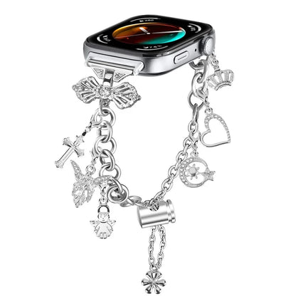 For Huawei Watch Fit 3 Rhinestones Decor Pendants Design Watch Strap Alloy Bracelet