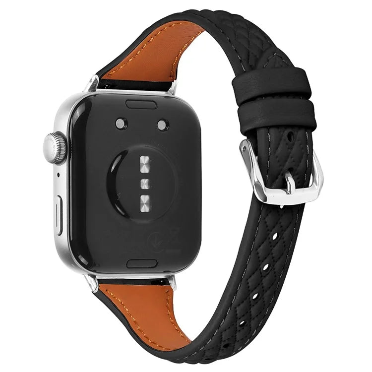 Genuine Cow Leather Band for Huawei Watch Fit 3 Rhombus Imprinted Watch Strap