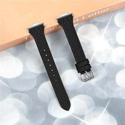 Genuine Cow Leather Band for Huawei Watch Fit 3 Rhombus Imprinted Watch Strap
