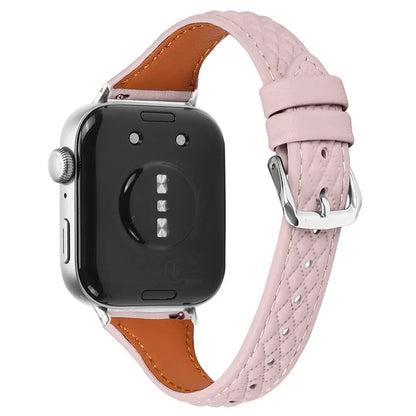Genuine Cow Leather Band for Huawei Watch Fit 3 Rhombus Imprinted Watch Strap
