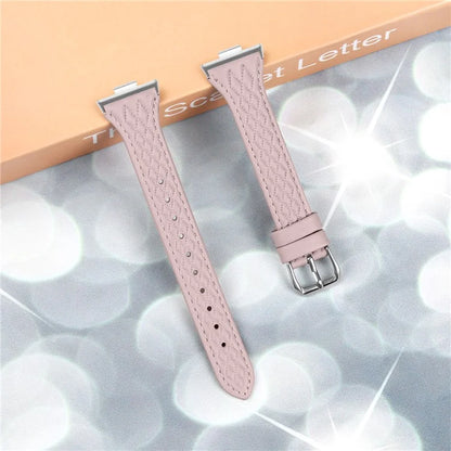 Genuine Cow Leather Band for Huawei Watch Fit 3 Rhombus Imprinted Watch Strap