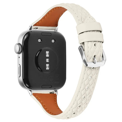 Genuine Cow Leather Band for Huawei Watch Fit 3 Rhombus Imprinted Watch Strap