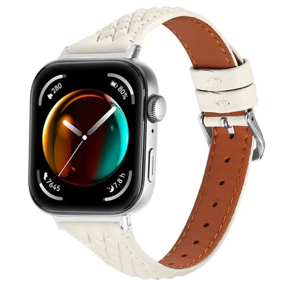 Genuine Cow Leather Band for Huawei Watch Fit 3 Rhombus Imprinted Watch Strap