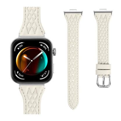 Genuine Cow Leather Band for Huawei Watch Fit 3 Rhombus Imprinted Watch Strap