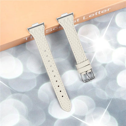 Genuine Cow Leather Band for Huawei Watch Fit 3 Rhombus Imprinted Watch Strap