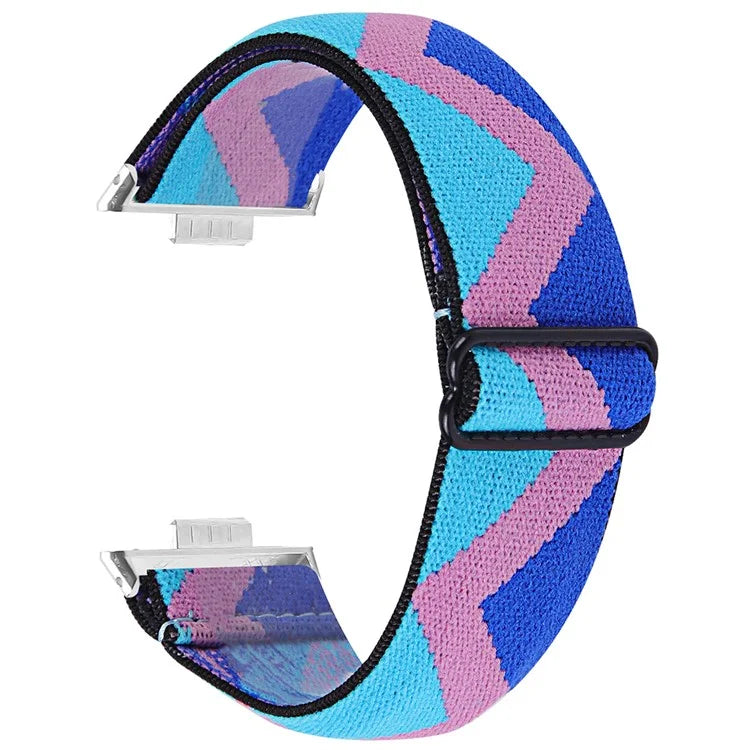 For Huawei Watch Fit 3 Nylon Watch Strap Pattern Print Adjustable Elastic Wrist Band
