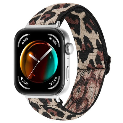 For Huawei Watch Fit 3 Nylon Watch Strap Pattern Print Adjustable Elastic Wrist Band