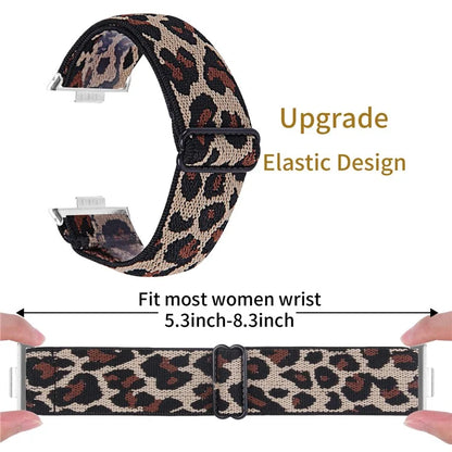 For Huawei Watch Fit 3 Nylon Watch Strap Pattern Print Adjustable Elastic Wrist Band
