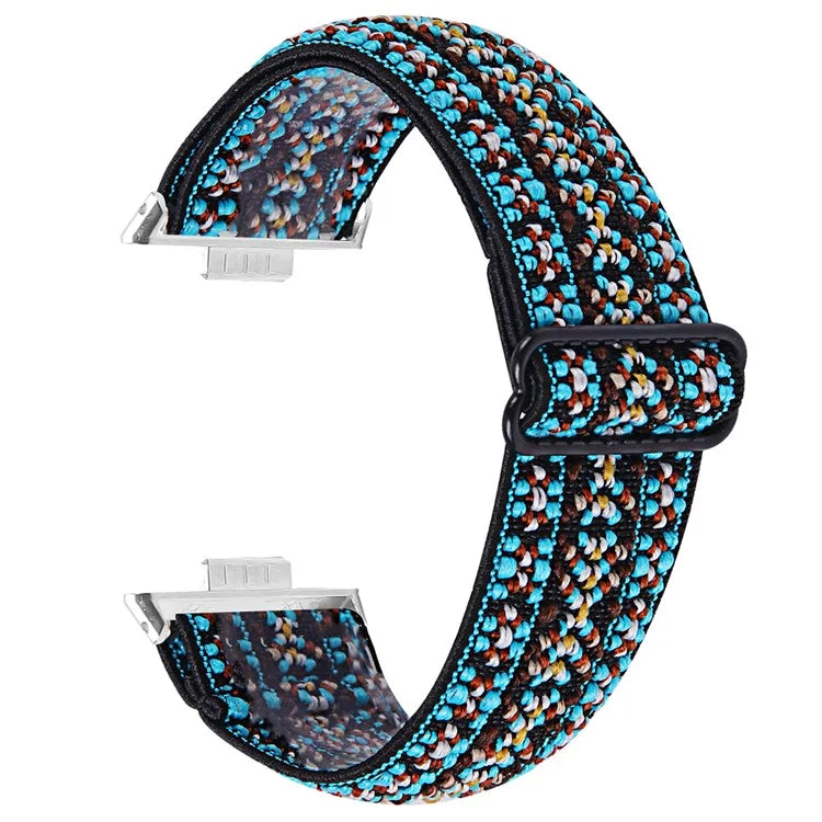 For Huawei Watch Fit 3 Nylon Watch Strap Pattern Print Adjustable Elastic Wrist Band