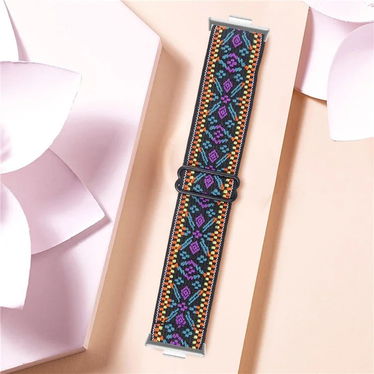 For Huawei Watch Fit 3 Nylon Watch Strap Pattern Print Adjustable Elastic Wrist Band