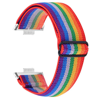 For Huawei Watch Fit 3 Nylon Watch Strap Pattern Print Adjustable Elastic Wrist Band