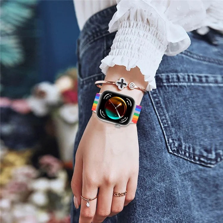 For Huawei Watch Fit 3 Nylon Watch Strap Pattern Print Adjustable Elastic Wrist Band