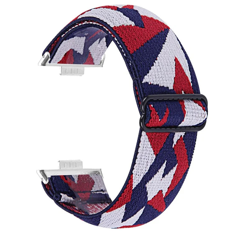 For Huawei Watch Fit 3 Nylon Watch Strap Pattern Print Adjustable Elastic Wrist Band